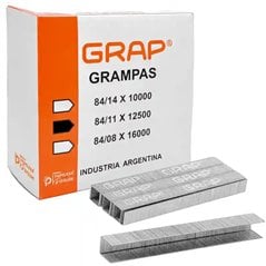 Caja de grampas Grap 84/11 por 12.500 unidades con tiras de grampas para tapicería.