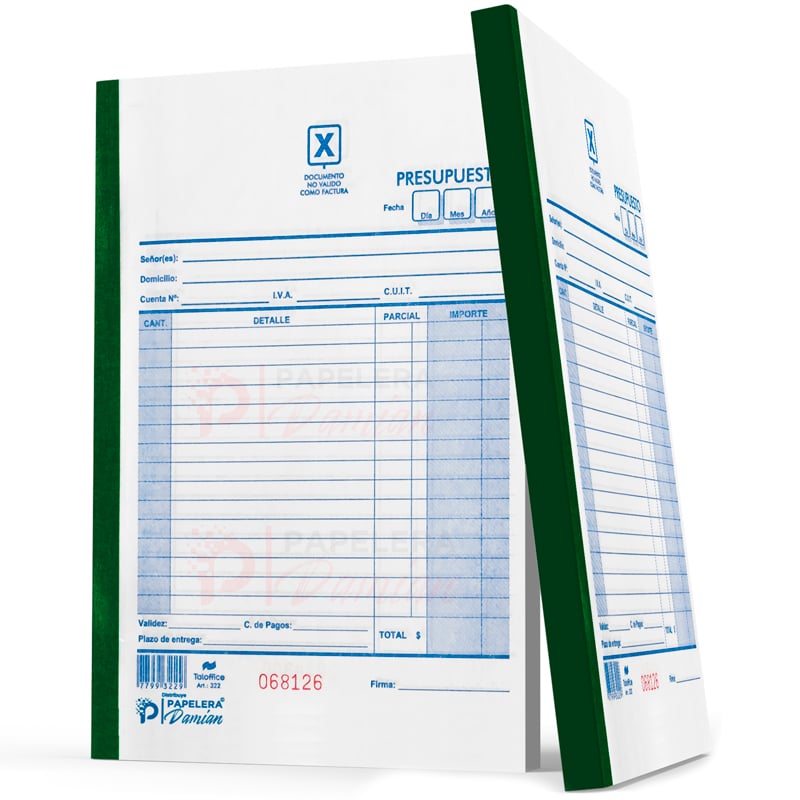 Remito triplicado Talonario grande Presupuesto talonario 25
