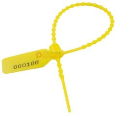 Precinto cola de ratón amarillo numerado