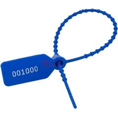Precinto cola de ratón azul numerado