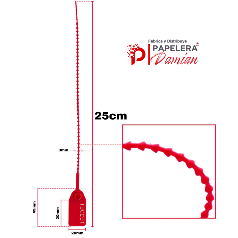 Precintos Cola De Raton Numerados correlativos 25cm SonFuertes