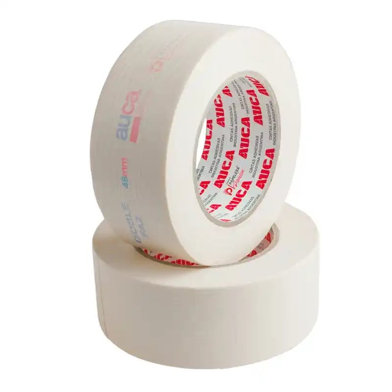 Cinta doble faz o bifaz papel 48mm AUCA rollo de 30 metros Cinta doble faz o bifaz papel 48mm AUCA rollo de 30 metros
