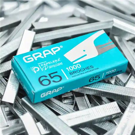 Broches GRAP 65 para abrochadora caja x 1000 grampas