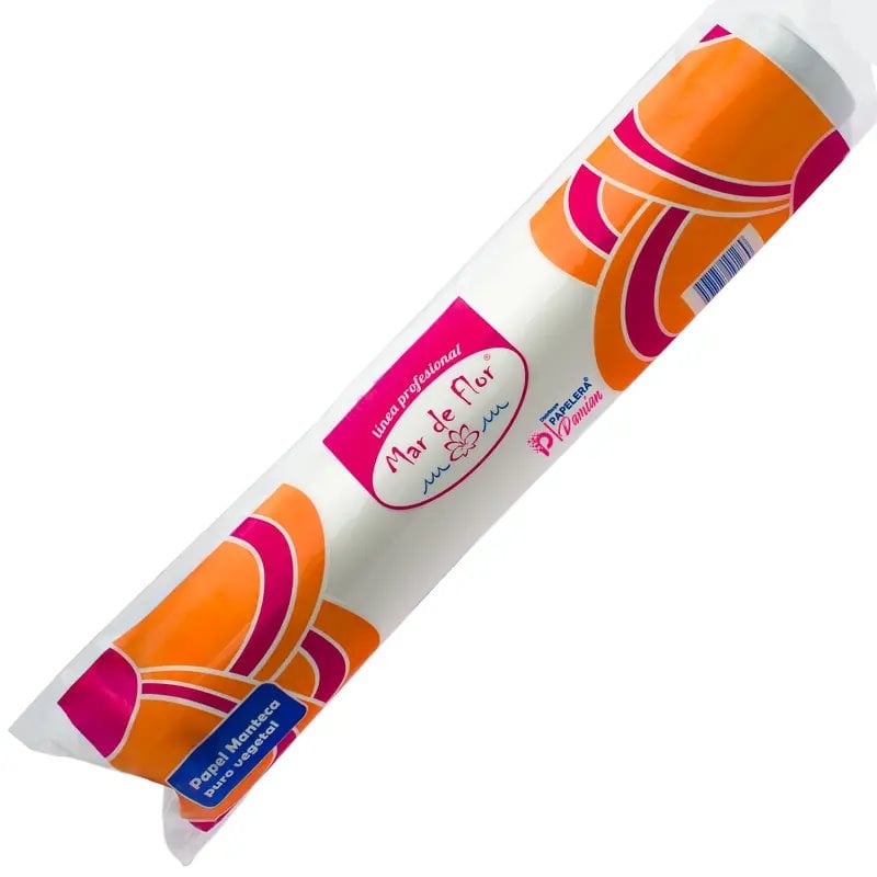 Papel manteca vegetal hornear Mar de Flor 38cm rollo 1/2Kg Papel manteca vegetal hornear Mar de Flor 38cm rollo 1/2Kg