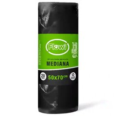 Bolsa de basura o residuo 50x70 Flowi antigoteos rollo 20u