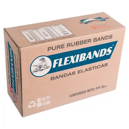 Bandas elasticas Flexibands caja 500 gramos diametro 40 mm