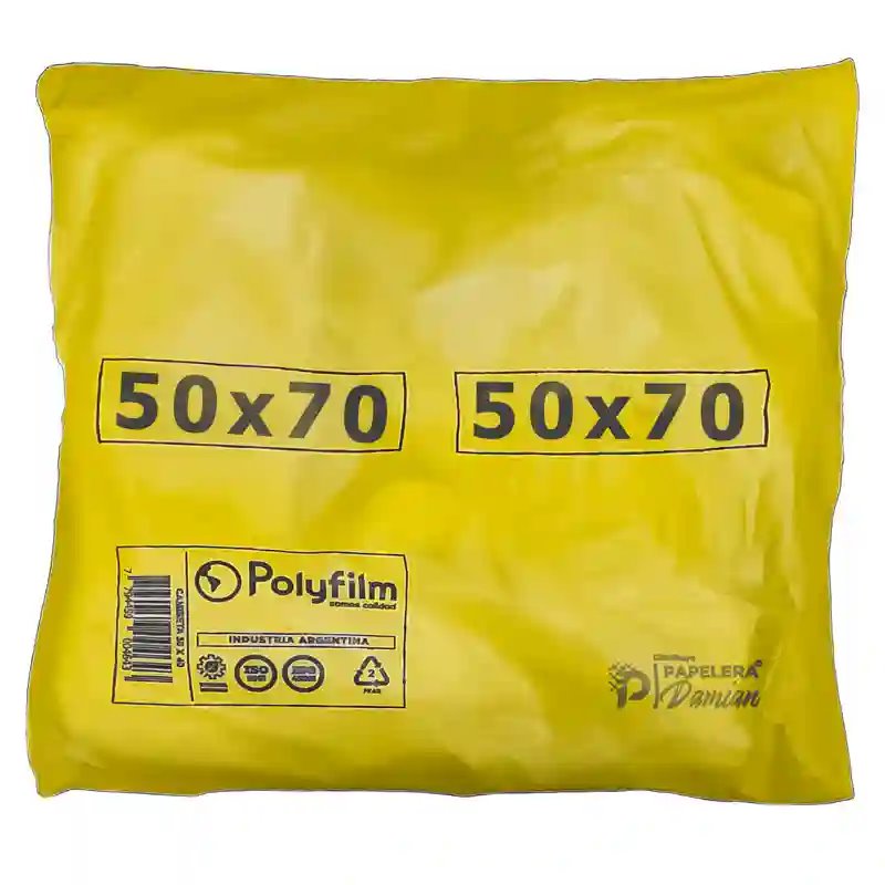 Bolsa camiseta 50x70 reforzada blanca Polyfilm Funda Amarill Bolsa camiseta 50x70 reforzada blanca Polyfilm Funda Amarill