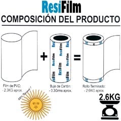 Film PVC adherente 38cm x550 reales Resifilm