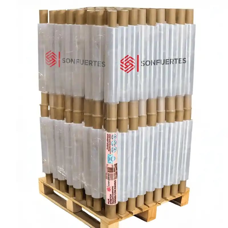 Film Stretch con mango virgen SonFuertes Palet 120 rollos Film Stretch con mango virgen SonFuertes Palet 120 rollos