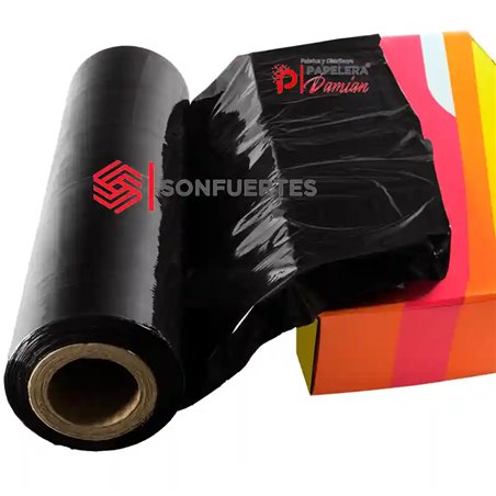Palet de Film Stretch Negro con Mango 50 cm x120 Rollos SonFuertes