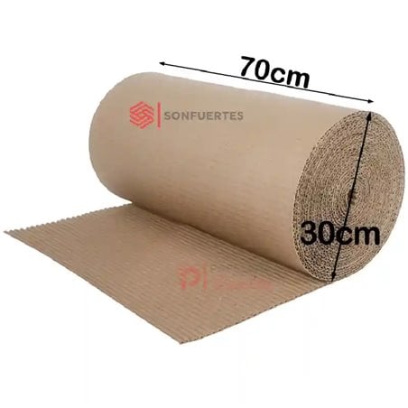 Rollo de cartón corrugado 70cm - Calidad garantizada color Marrón