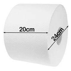 Rollo de papel industrial​ limpieza blanco bobina 20cm
