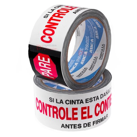 Cinta de seguridad PARE controle contenido embalaje adhesiva