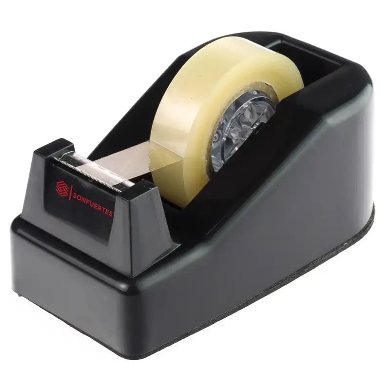 Porta cinta chico SonFuertes con rollo de 18 mm montado Porta cinta chico SonFuertes con rollo de 18 mm montado