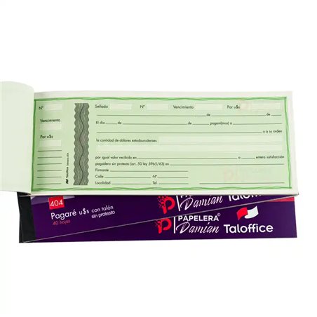 Pagare en dolares sin protesto Tal-Office 404 40 hojas talon