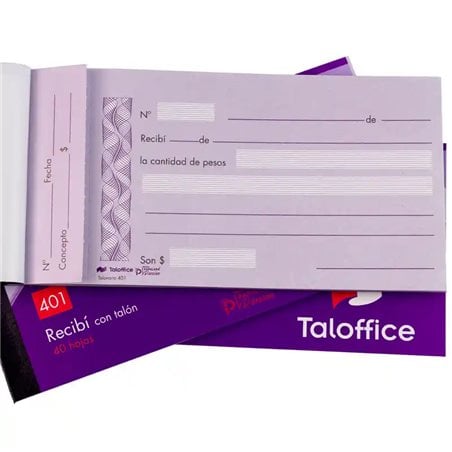 Recibo recibi chico mignon con talon Tal-Office 401