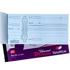 Recibo recibi mediano con talon Tal-Office 408