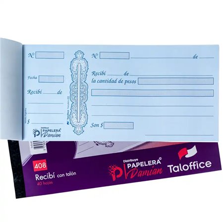 Recibo recibi mediano con talon Tal-Office 408