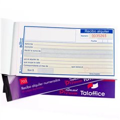 Recibo Alquiler duplicado numerado en pesos Tal-Office 703