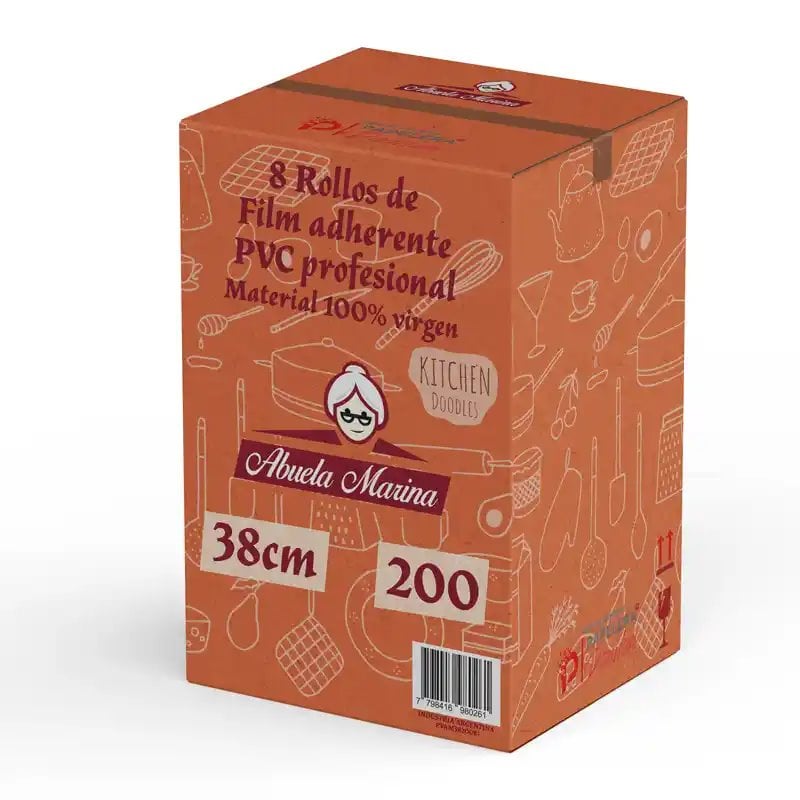 Film PVC adherente 38cm x 200 Abuela Marina cocina Caja 8u