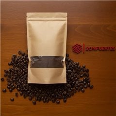 Doypack Bolsa Kraft con ventana transparente 16x25 zipper