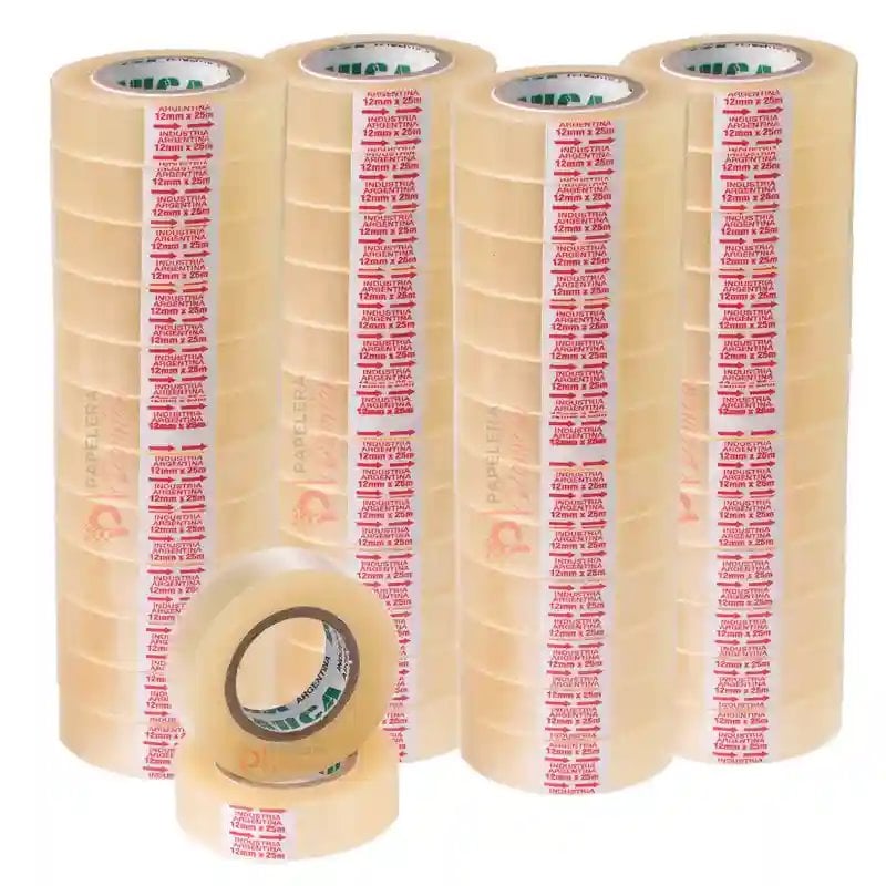 Cinta chica adhesiva AUCA 12mm x 25mt Pack 48 rollos