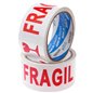 Cinta de embalaje Frágil AUCA 48x50, rollos blancos con leyenda FRÁGIL roja. Cinta de embalaje Frágil AUCA 48x50, rollos blancos con leyenda FRÁGIL roja.