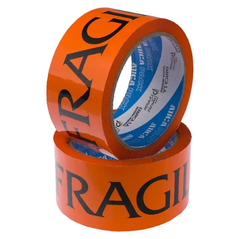 Cinta Frágil Naranja para embalaje adhesiva 48mm x 50m rollo Cinta Frágil Naranja para embalaje adhesiva 48mm x 50m rollo
