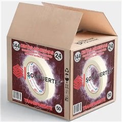 Cinta transparente ancha adhesiva 24mm 50mt Caja 144 rollos