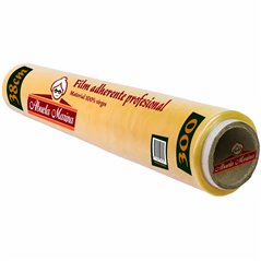Rollo de film de polietileno Abuela Marina 38 cm x 300 en ángulo, con su etiqueta de film profesional