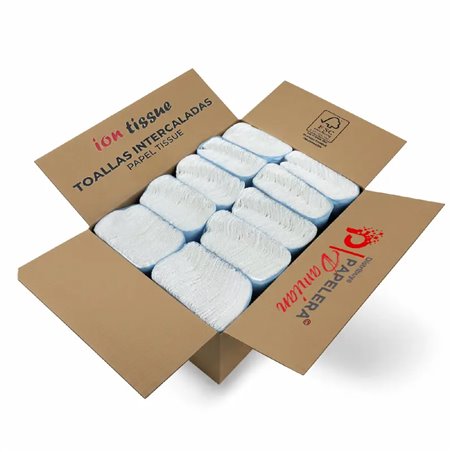 Toallas intercaladas de papel blanco puro tissue ION 2500