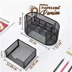 Organizador de escritorio Malla metalica 9 compart con cajon