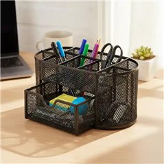 Organizador de escritorio Malla metalica 9 compart con cajon