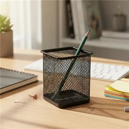 Portalapices para escritorio de malla metal para escritorio