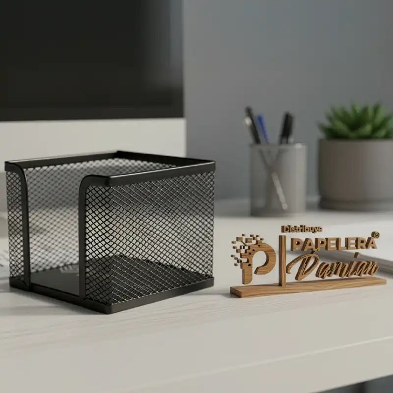 Organizador De Bolígrafos De Rejilla Metálica - Pack De 4 Unidades Color Negro