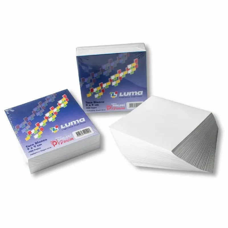 Taco 9x9 blanco Luma 400 hojas Taco 9x9 blanco Luma 400 hojas