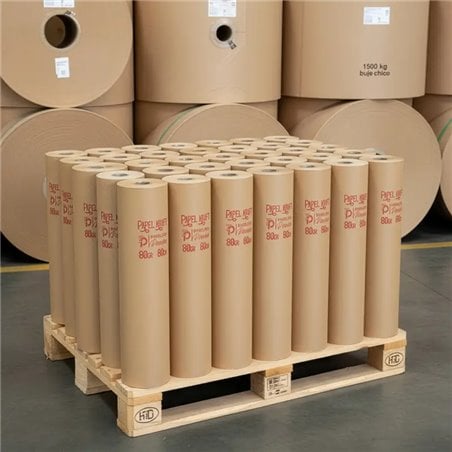 Papel kraft 80 cm (0,80 m): bobina de papel madera 80 g por mayor