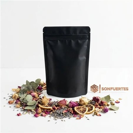 Bolsas Stand Up Negras 10x15 Cierre Hermetico opacas pack 50