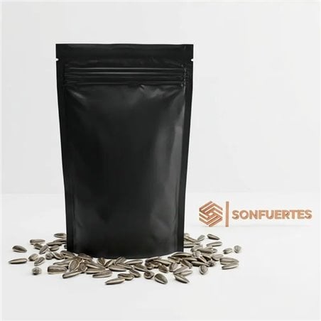 Bolsas Stand Up Negras 12x18 Cierre Hermetico opacas pack 50