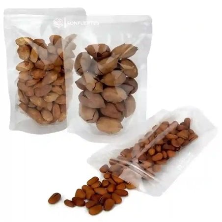 Bolsas Stand Up Transparentes 12x18 cm Cierre Hermetico Pack 50