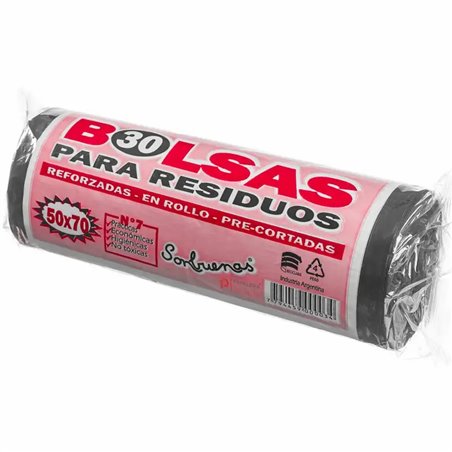 Bolsas de residuos 50 x 70 reforzada antigoteo rollo de 30u