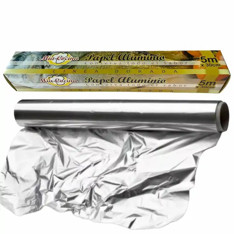 Papel Aluminio para cocina Mia Casa 30 cm rollo de 5 metros Papel Aluminio para cocina Mia Casa 30 cm rollo de 5 metros