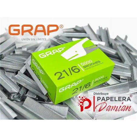 Broches Grap 21/6 para abrochadora caja x5000u