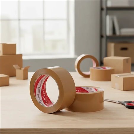 Cinta de embalaje marron 48mm 100 metros AUCAPACK Pack x6