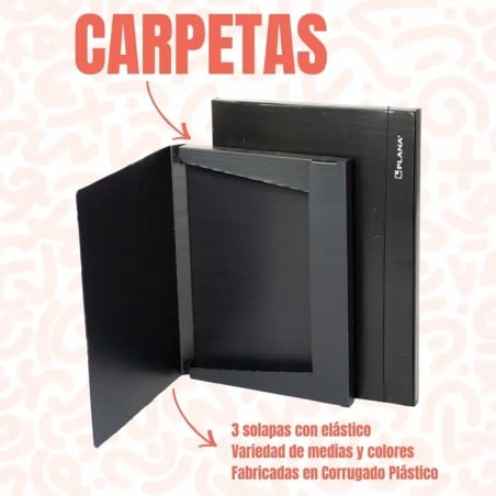 Carpeta oficio con elastico lomo 2.50 cm Plana 811 tipo caja