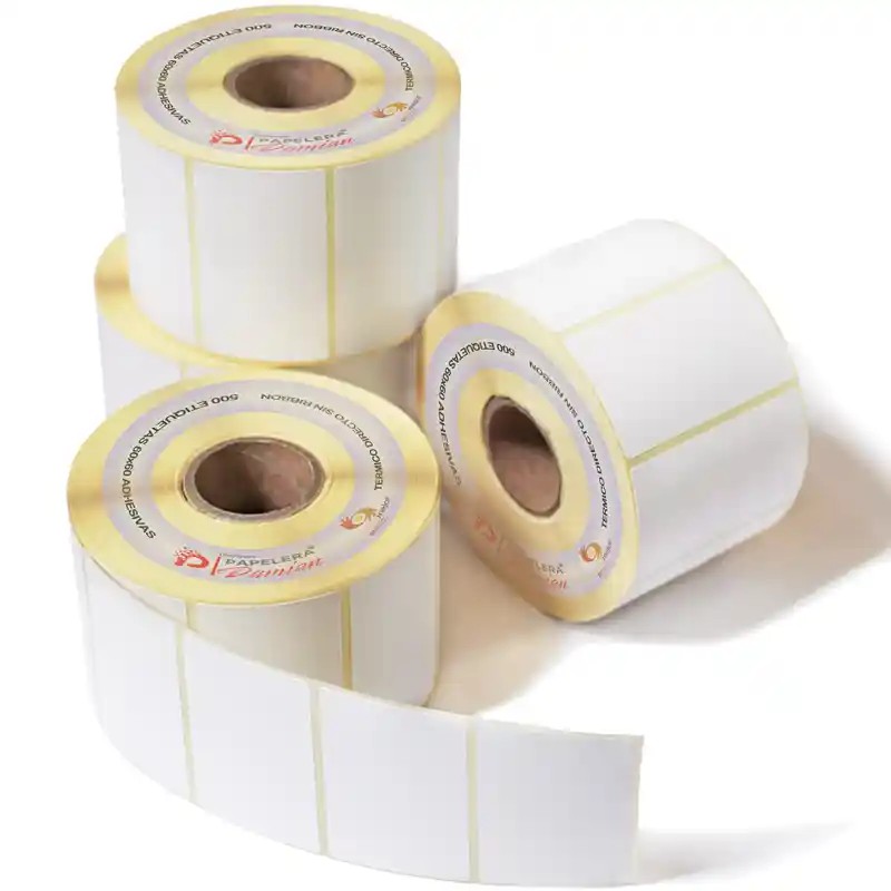 Etiquetas termicas autoadhesivas en rollo 60x60 rollo 500 un Etiquetas termicas autoadhesivas en rollo 60x60 rollo 500 un