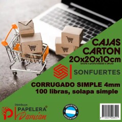 Cajas de cartón 20x20x10 corrugado kraft - SonFuertes®