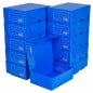 Caja de archivo A4 Plana 705 azul con documentación A4 archivada mostrando su capacidad — Papelera Damián.