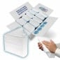 Caja x2500 abierta: 10 paquetes de toallas intercaladas blanco puro. Caja x2500 abierta: 10 paquetes de toallas intercaladas blanco puro.