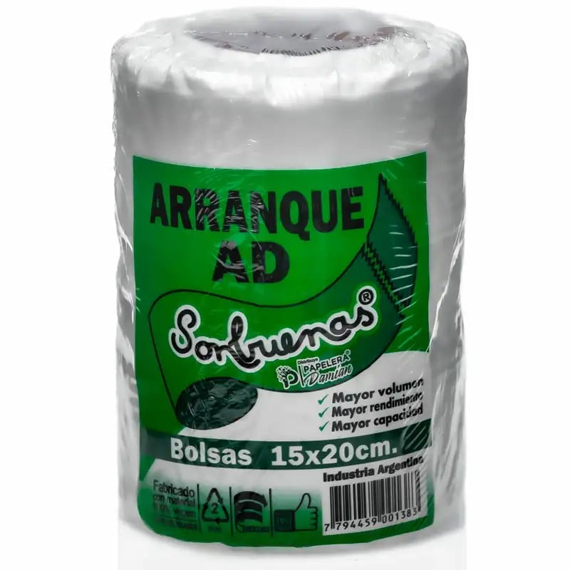 Bolsas de arranque 15x20 en rollo: alta densidad gruesa (25 micrones)